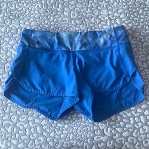 blue speed up lululemon shorts
